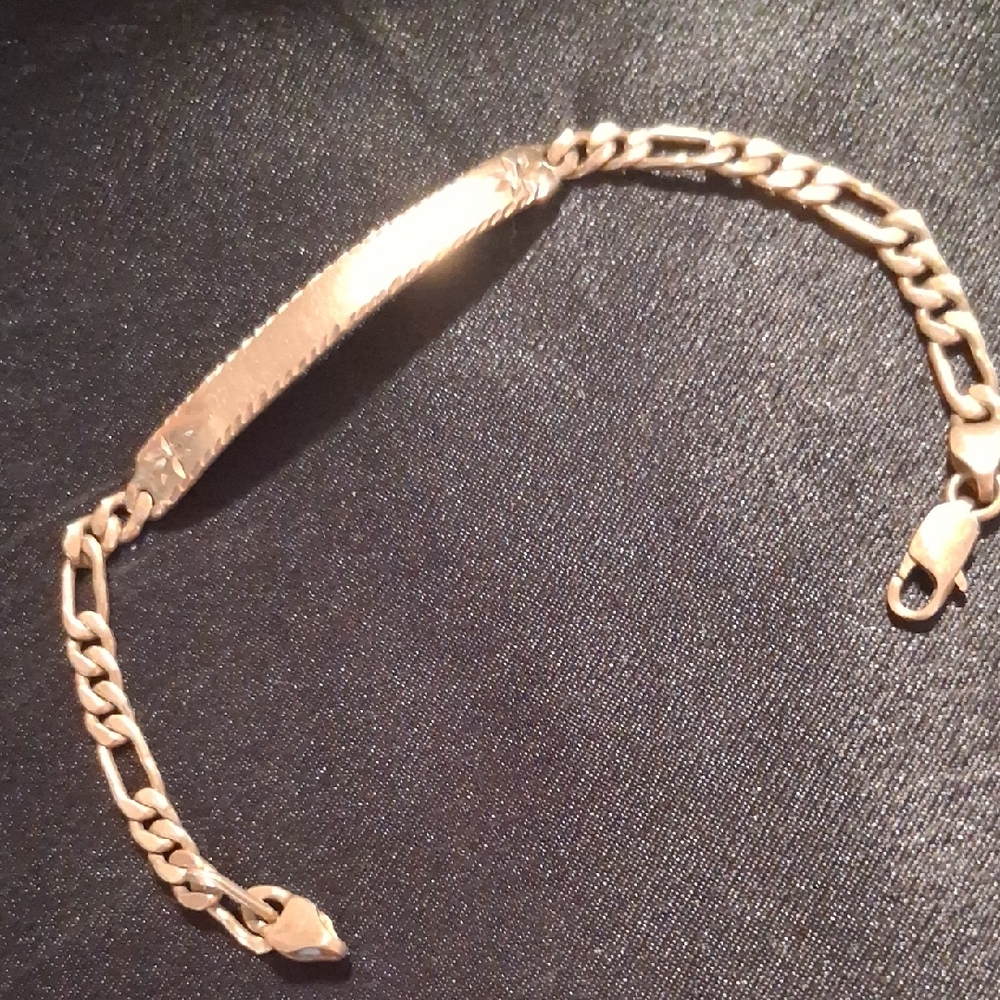 Vintage 14k Gold Figero Chain 5mm W. Bracelet 10.7 Grams & 8 Inch.L